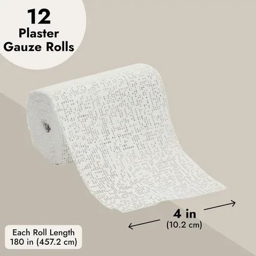 Miniatura 3 de Bright Creations Rollos de tela de yeso – Vendajes de yeso de París y gasa para esculpir, fundición de vientre, papel maché y arte – 4 pulgadas x 15