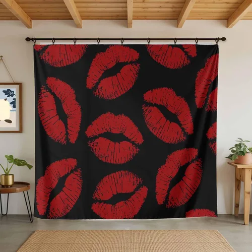 Miniatura 6 de LooPoP Tapiz para colgar en la pared, tapices estéticos de labios rojos, tapiz negro sexy para dormitorio, sala de estar, dormitorio universitario