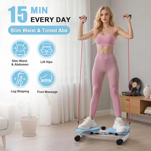 Miniatura 2 de Máquina de Torsión de Cintura, Tabla Torcedora de Abdominales con Bandas de Resistencia - Capacidad de 300 libras, Equipo de Ejercicio Casero