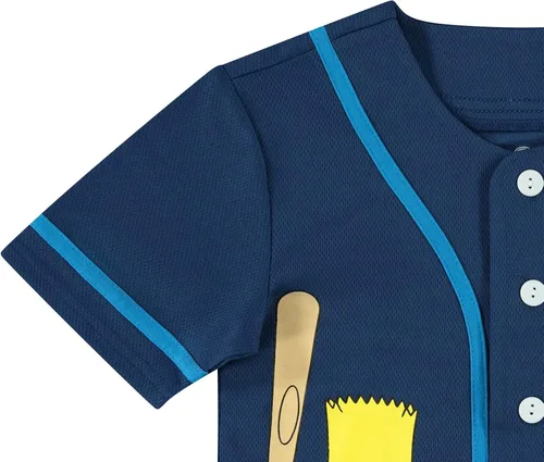 Miniatura 3 de The Simpsons Homer, Bart, Lisa - Camiseta de béisbol de malla con botones para niños