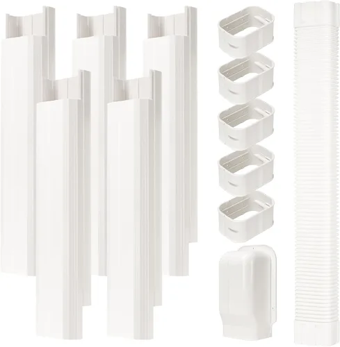 Kit de cubierta de línea de 4 pulgadas de ancho y 9 pies de largo para mini aire acondicionado dividido, cubierta de línea delgada de PVC decorativo