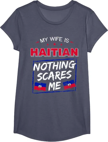 Miniatura 14 de My Wife Is Haitian Republic of Haiti Heritage Roots - Camiseta con bandera, Negro, S