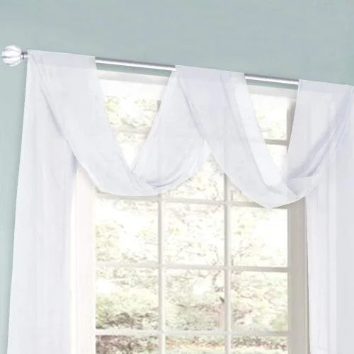 Miniatura 2 de HUTO Cenefas de cortina de gasa transparente blanca para habitación de niñas, bufandas de gasa suave para boda, fiesta, toldo, cama, 216 extra largas