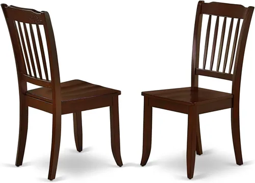 Miniatura 12 de East West Furniture DAC-BCH-W Danbury - Juego de 2 sillas de comedor de madera maciza, con respaldo de listones, color negro y cereza