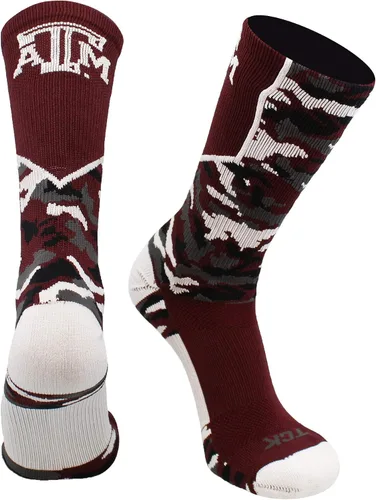 Miniatura 13 de TCK NCAA Woodland Camo Crew Socks – Officially Licensed Collegiate Fan Gear – Durable Cushioned Moisture Wicking Socks