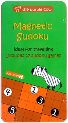 The Purple Cow - Sudoku. Caja de juego magnética para niños y adultos. Resuelve rompecabezas duros y domina tu mente.