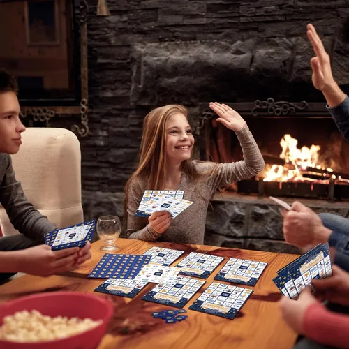 Miniatura 6 de Liliful Juego de 35 tarjetas de bingo de Hanukkah para adultos y niños, 24 jugadores, juego de cartas de fiesta de Hanukkah, tarjetas de llamadas
