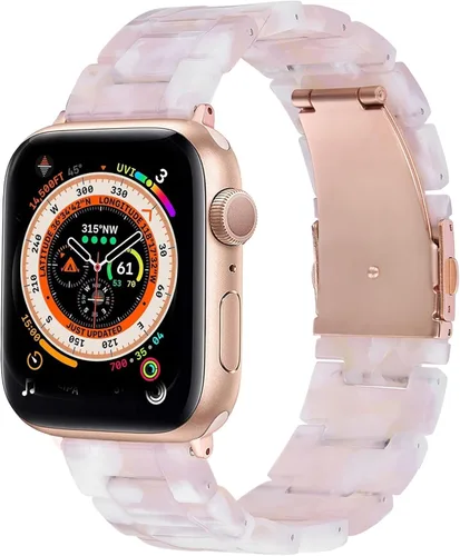 Wongeto - Correa de resina compatible con Apple Watch Band (38mm 40mm) 1.496 pulgadas, 1.575 pulgadas, serie 5/4/3/2/1 para mujer y hombre con Rosa