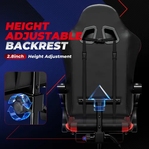 Miniatura 8 de Auto Dynasty Silla para videojuegos ergonómica, silla de oficina de respaldo alto con soporte lumbar ajustable, apoyabrazos articulado, apoyacabezas