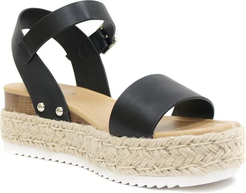 Miniatura 4 de Soda Clip Topshoe Avenue - Sandalias de alpargata con correa de tobillo y punta abierta para mujer