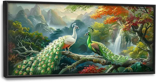 Miniatura 32 de Arte de pared grande de soldado para sala de estar, bandera patriótica de Estados Unidos, decoración en lienzo con marco militar, impresiones