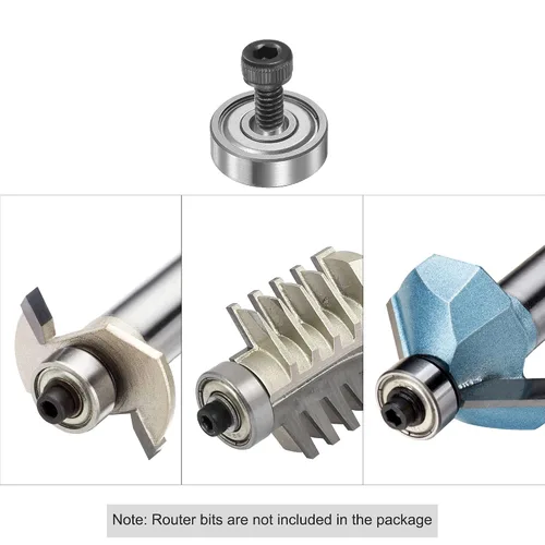 Miniatura 4 de uxcell Juego de accesorios de rodamientos de 3/16" diámetro interior 5/8" OD rodamientos montados en la parte superior para broca de enrutador