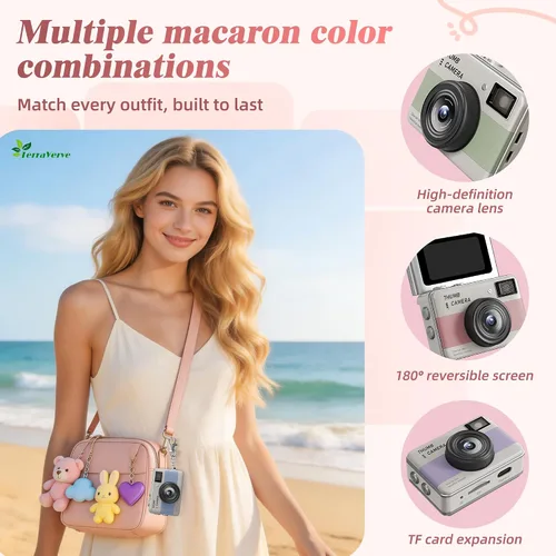 Miniatura 6 de Mini Keychain Camera - HD Thumb Camera, 1.47-inch Flip Screen Multiple Shooting & Recording Modes Portable Digital Camera with SD Card for