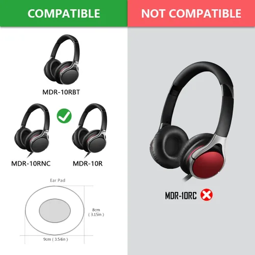 Miniatura 3 de Geekria Almohadillas de repuesto para auriculares MDR-10RBT, MDR-10RNC, MDR-10R, piezas de reparación con guía de video (negro)