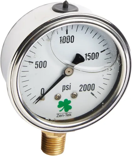 Miniatura 16 de Zenport LPG4000 Zen-Tek Medidor de presión relleno de líquido de glicerina, 4000 PSI