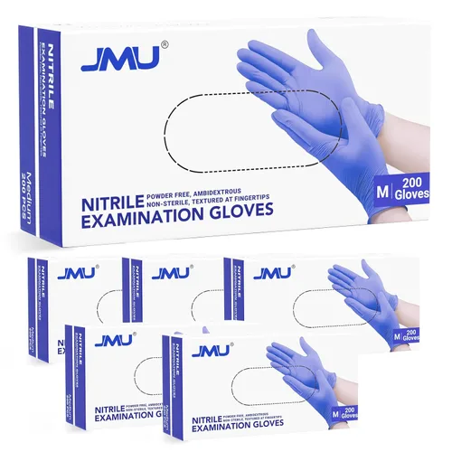 Miniatura 47 de JMU Guantes negros de nitrilo a granel mediano, caja de 1200, 3.5 mil, sin látex sin polvo