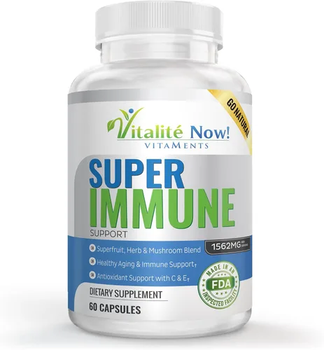 Super Wellness Immune Booster - Apoyo a la inmunidad de quercetina, 25 vitaminas, hierbas, superalimentos, hongos, vitaminas C y E, selenio,