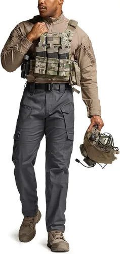Miniatura 3 de CQR Men's Flex Ripstop Tactical Pants, Water Resistant Stretch Cargo Pants, Lightweight EDC Hiking Work Pants