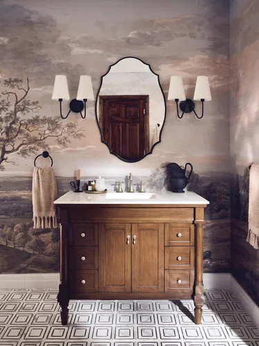 Miniatura 2 de Moen T4524BN Wynford - Grifo de baño de arco alto de dos manijas, níquel cepillado