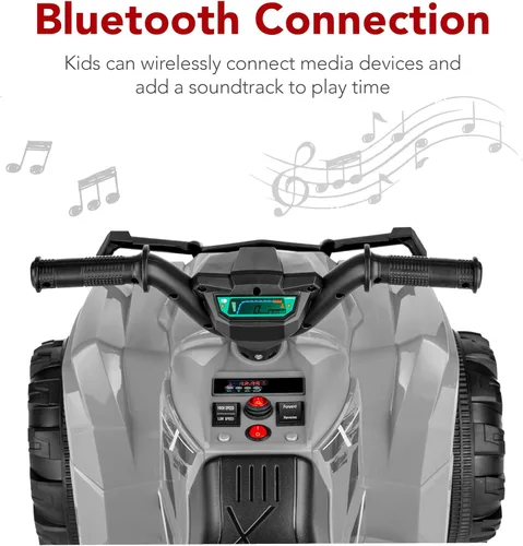 Miniatura 3 de Best Choice Products 12V Auto eléctrico para montar para niños, ATV de 4 ruedas, vehículo de juguete con audio Bluetooth, velocidad máxima de 2.4