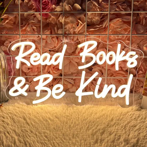 Miniatura 19 de Letrero de neón "Be Kind to Your Mind" luces de neón regulables LED para decoración de pared, palabras de aliento de neón USB, letreros de neón