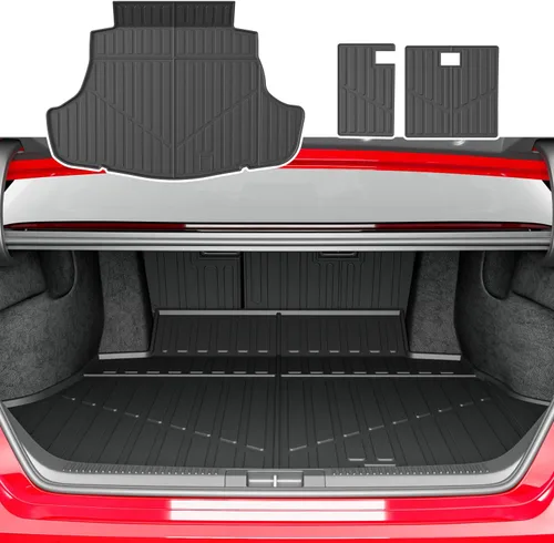 Miniatura 7 de xipoqix Alfombrilla de maletero con respaldo Compatible con forros de carga Jeep Cherokee 2019-2023 de TPE, protector de asiento trasero de repuesto