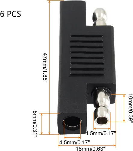 Miniatura 2 de Paquete de 6 conectores adaptadores de polaridad inversa SAE, adaptador de enchufe de desconexión rápida SAE para cable de extensión SAE a SAE