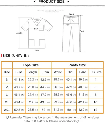 Miniatura 7 de niaahinn Conjunto de uniforme médico para mujer con camiseta médica y pantalón deportivo con múltiples bolsillos, traje de uniforme mediano