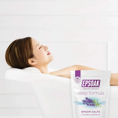 Miniatura 5 de Epsoak Sal de Epsom de 2 libras USP sulfato de magnesio con aroma a lavanda, bolsa de sal de Epsom resellable, fabricada en los Estados Unidos