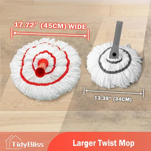 Miniatura 3 de Repuesto de cabezal de trapeador giratorio para limpieza de suelos, repuesto de microfibra lavable de algodón con almohadilla para fregar