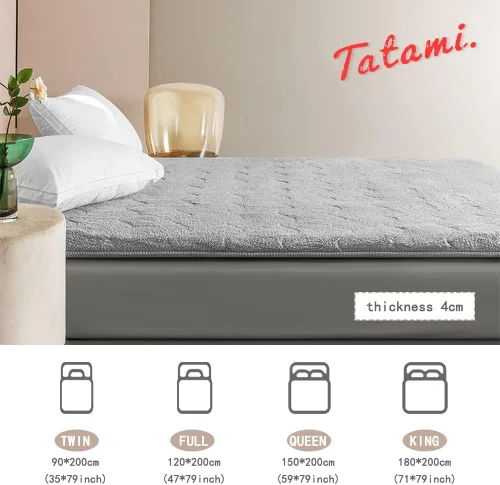 Miniatura 4 de KKCD Tapete enrollable de tatami japonés, colchón de futón de 1.6 in de grosor, tamaño individual, plegable, colchón para dormir japonés, acolchado