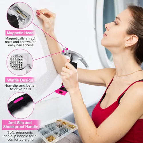 Miniatura 6 de Kit para colgar cuadros TOYIEW, 315 piezas de accesorios para colgar con ganchos, alambre, clavos, anilla en forma de D, kit para colgar en la pared