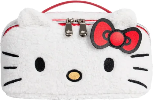 Miniatura 6 de Bolsa Organizadora de Maquillaje de Viaje Impressions Vanity Kuromi, Bolsa de Cosméticos con Cremallera que se Abre Plana con Textura de Tela Sherpa