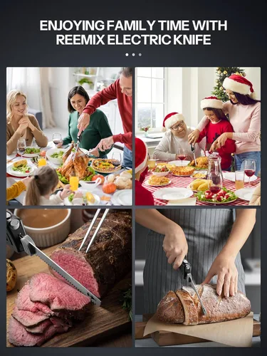 Miniatura 6 de Reemix Cuchillo eléctrico, Z3042 Juego de cuchillos eléctricos para trinchar carnes, aves, pan, espuma para manualidades y más, 2 cuchillas