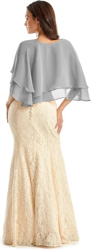 Miniatura 4 de Soft Chiffon Shawls and Wraps for Evening Dresses Sheer Wedding Shawl Wrap Scarves for Bridal Capelets Cape Cover Up