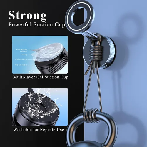Miniatura 5 de Magsafe - Soporte magnético para teléfono al vacío para automóvil, cuerpo de metal, soporte de teléfono con succión al vacío, soporte plegable