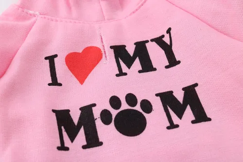 Miniatura 4 de Camisetas para perros pequeños con texto en inglés "I Love My Mom", sudaderas con capucha para perros pequeños, talla XS, sudadera con capucha "I