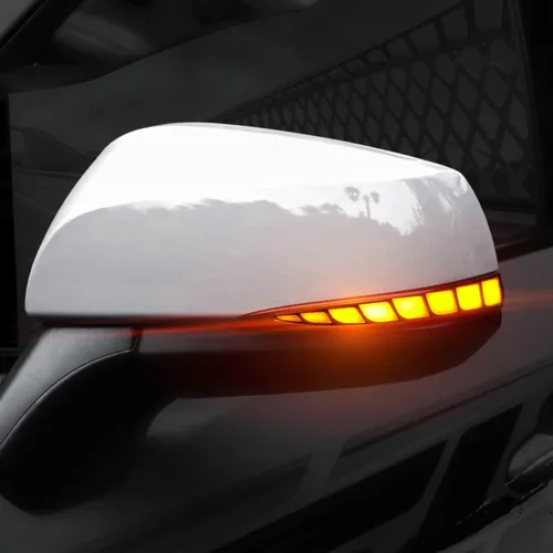 Miniatura 2 de HIGH FLYING Espejos laterales LED para automóvil, indicador de luces intermitentes dinámicas secuenciales, 2 unidades/par para Toyota Tacoma Ahumado