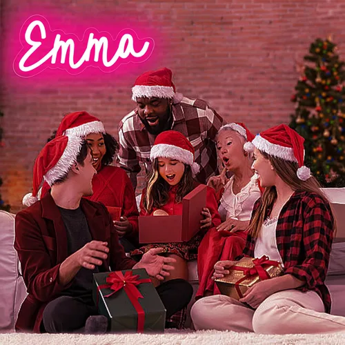 Miniatura 5 de Letrero de neón Emma para decoración de pared, luz LED con nombre para dormitorio de niños, decoración de fiesta de cumpleaños, tamaño 11.8 x 5.1