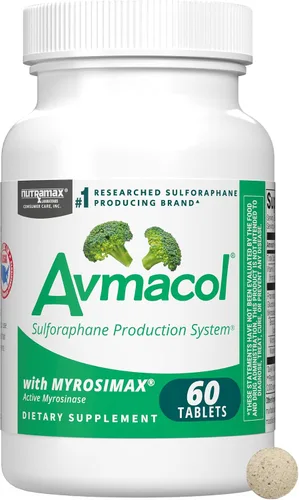 Nutramax Laboratories Avmacol #1 Marca productora de sulforafano investigada para desintoxicación con glucorafanina y mirosinasa activa, adultos y