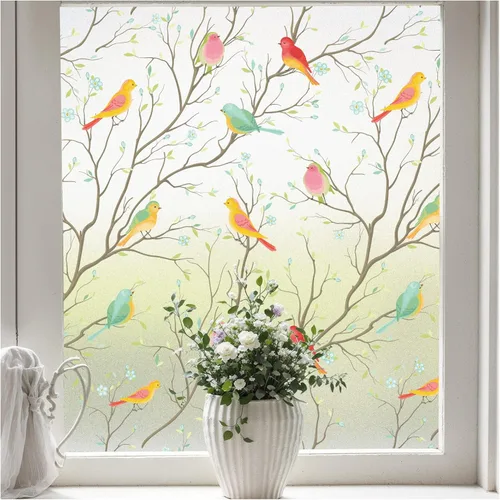 Miniatura 9 de Coavas - Película de privacidad para ventana no adhesiva, película translúcida de aves para ventana, película estática, adhesivos de ventana