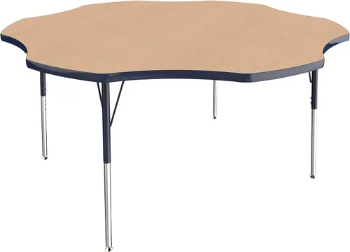 Miniatura 95 de FDP Clover Mesa de Actividades Escolar y de Oficina (48 x 48 pulgadas), patas estándar con deslizadores giratorios para entornos de asientos