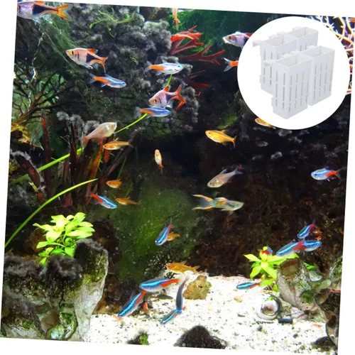 Miniatura 4 de FOMIYES Cesta colgante para plantas, 4 piezas, soporte para plantas de acuario, decoración de pecera, soporte para plantas de acuario con gancho