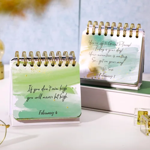 Miniatura 2 de Calendario diario motivacional e inspirador - Calendario diario con citas inspiradoras, 14 cm x 12.2 cm, decoración de escritorio perpetua sin