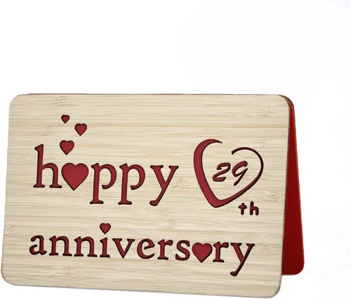 Miniatura 21 de Tarjeta de felicitación de madera para el primer aniversario, hecha a mano, 1 año, aniversario de boda, tarjeta de primer aniversario para ella, él