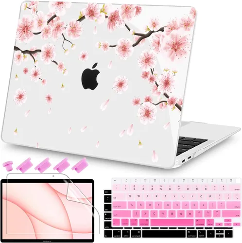 Miniatura 24 de Teryeefi Funda compatible con MacBook Air de 13 pulgadas M1 2021 2020 2019 2018 versión A2337 A2179 A1932 con Touch ID, carcasa rígida de plástico