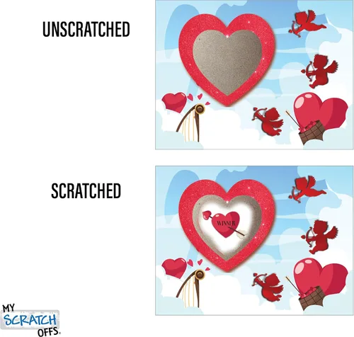 Miniatura 3 de My Scratch Offs Paquete de 26 tarjetas de San Valentín para rascar el corazón de Cupido, tarjetas de revelación de corazón de 3 x 4 pulgadas
