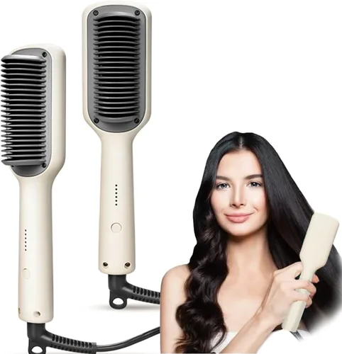 Cepillo alisador de pelo, peine alisador de cabello, cepillo alisador de cabello, calentamiento rápido, cepillo alisador de 3 velocidades, alisador
