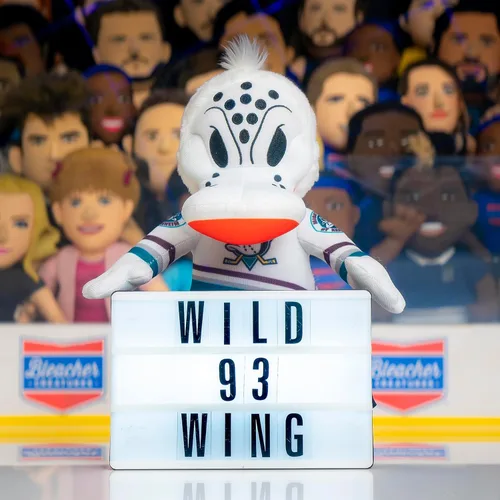 Miniatura 4 de Bleacher Creatures Anaheim Ducks Wild Wing - Figura de peluche de mascota de la NHL de 10 pulgadas (uniforme triangular verde azulado), una mascota