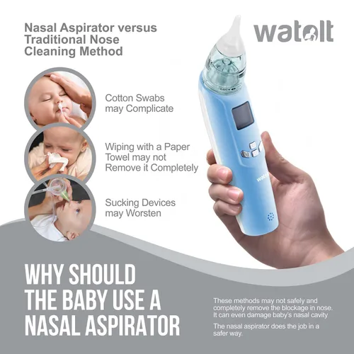 Miniatura 8 de Aspirador nasal para bebé – succión eléctrica de nariz para bebé – lechón automático para bebés – removedor de mucosidad para niños pequeños